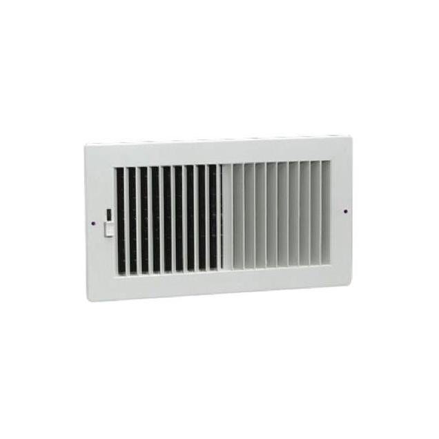 AmeriFlow 10 In. x 4 In. White Steel 2-Way Sidewall Register