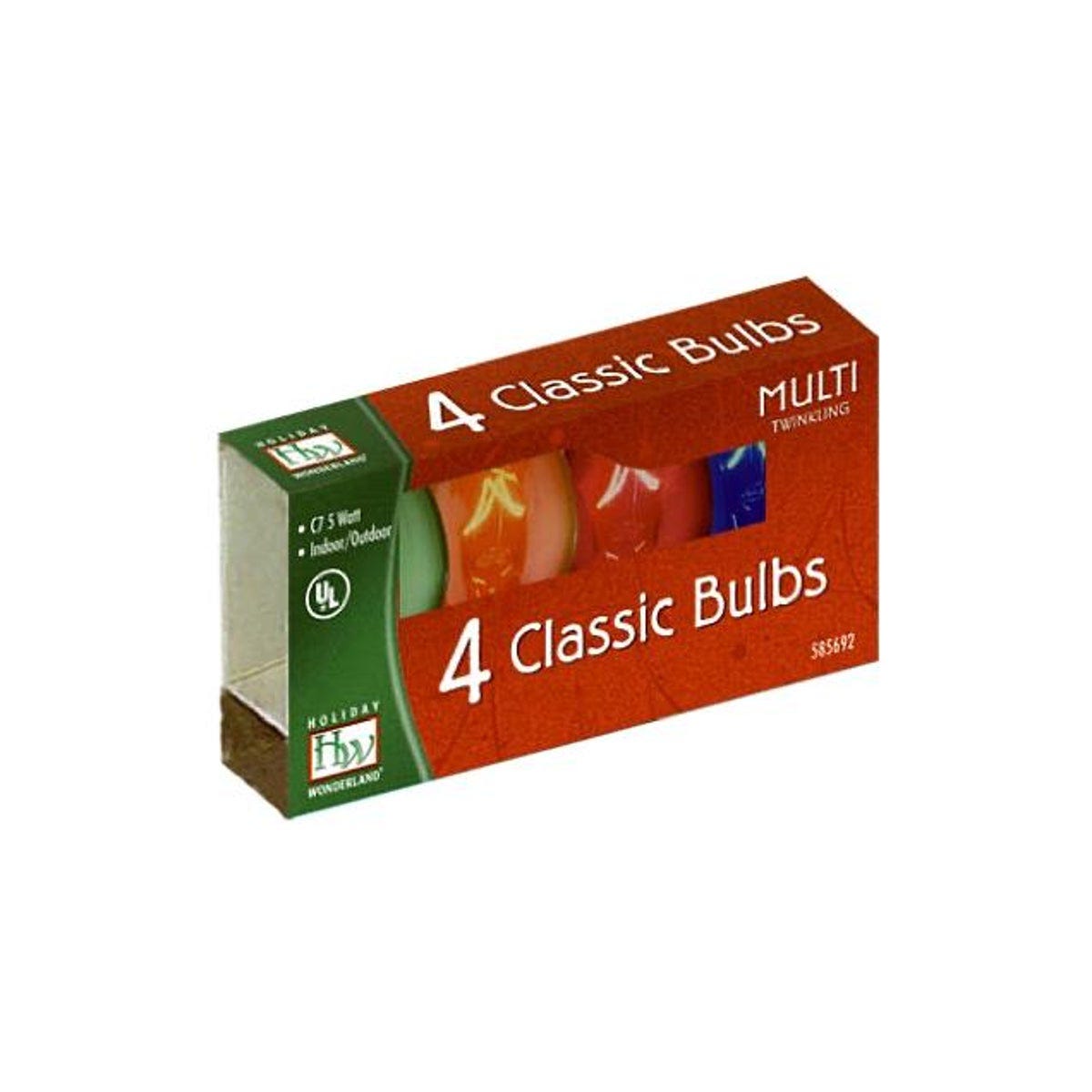 Holiday Wonderland C7 Multi-Color Twinkling Christmas Lights Replacement Bulb (4-Pack) Holiday Wonderland C7 Multi-Color Twinkling Christmas Lights Replacement Bulb (4-Pack)