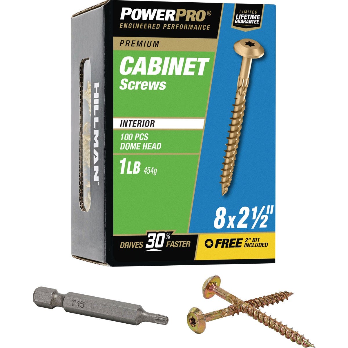 Hillman PowerPro #8 x 2-1/2 In. Premium Interior Cabinet Screw (100-Count)