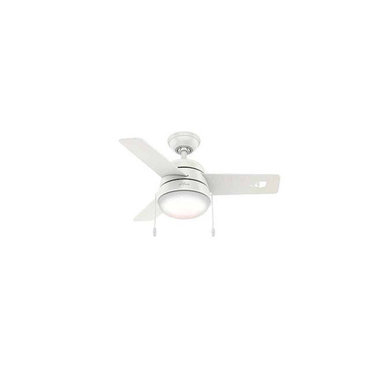 Hunter Aker 36 In. Fresh White Ceiling Fan with Light Kit