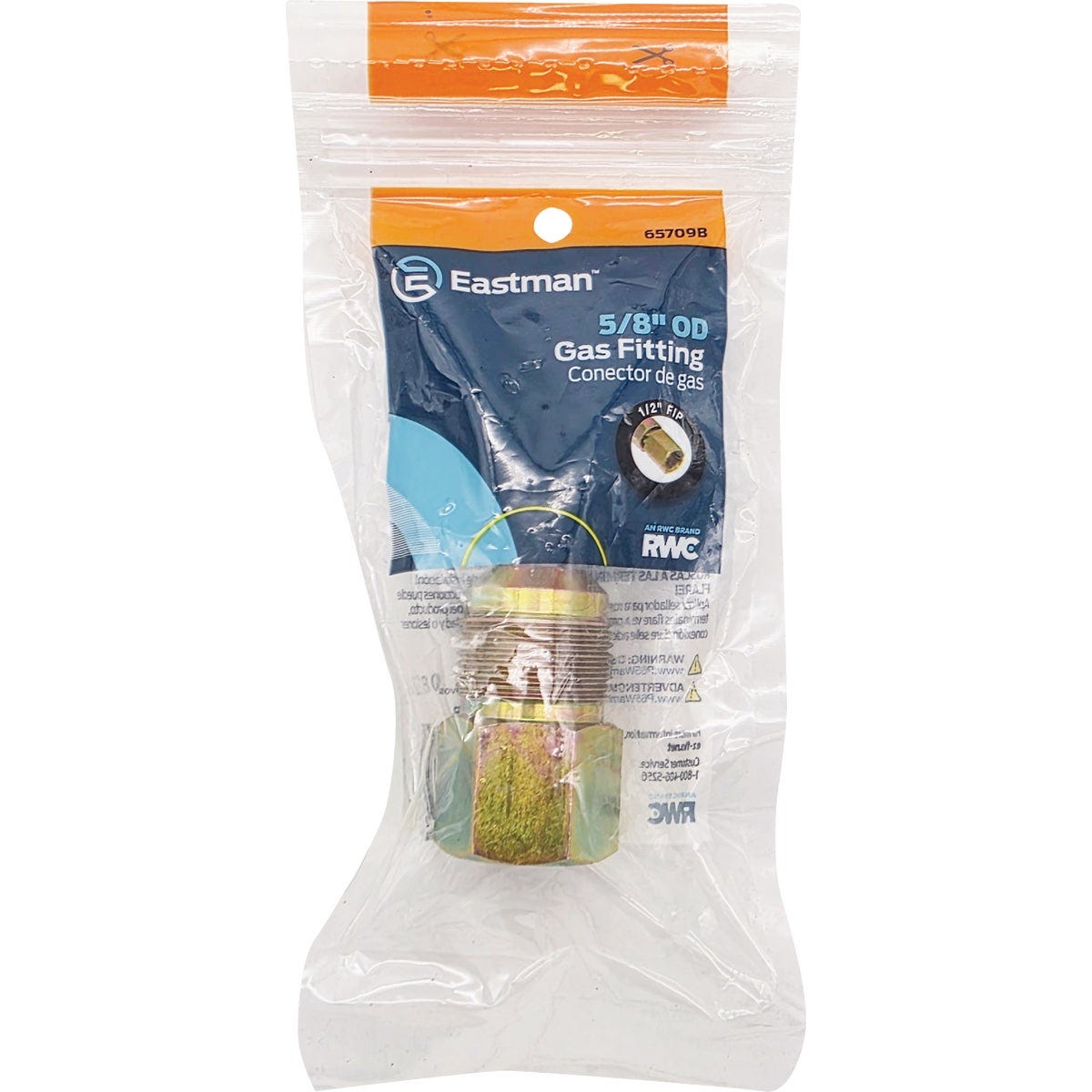 Eastman 5/8 In. OD Flare x 1/2 In. FIP Brass Adapter Gas Fitting - photo 2