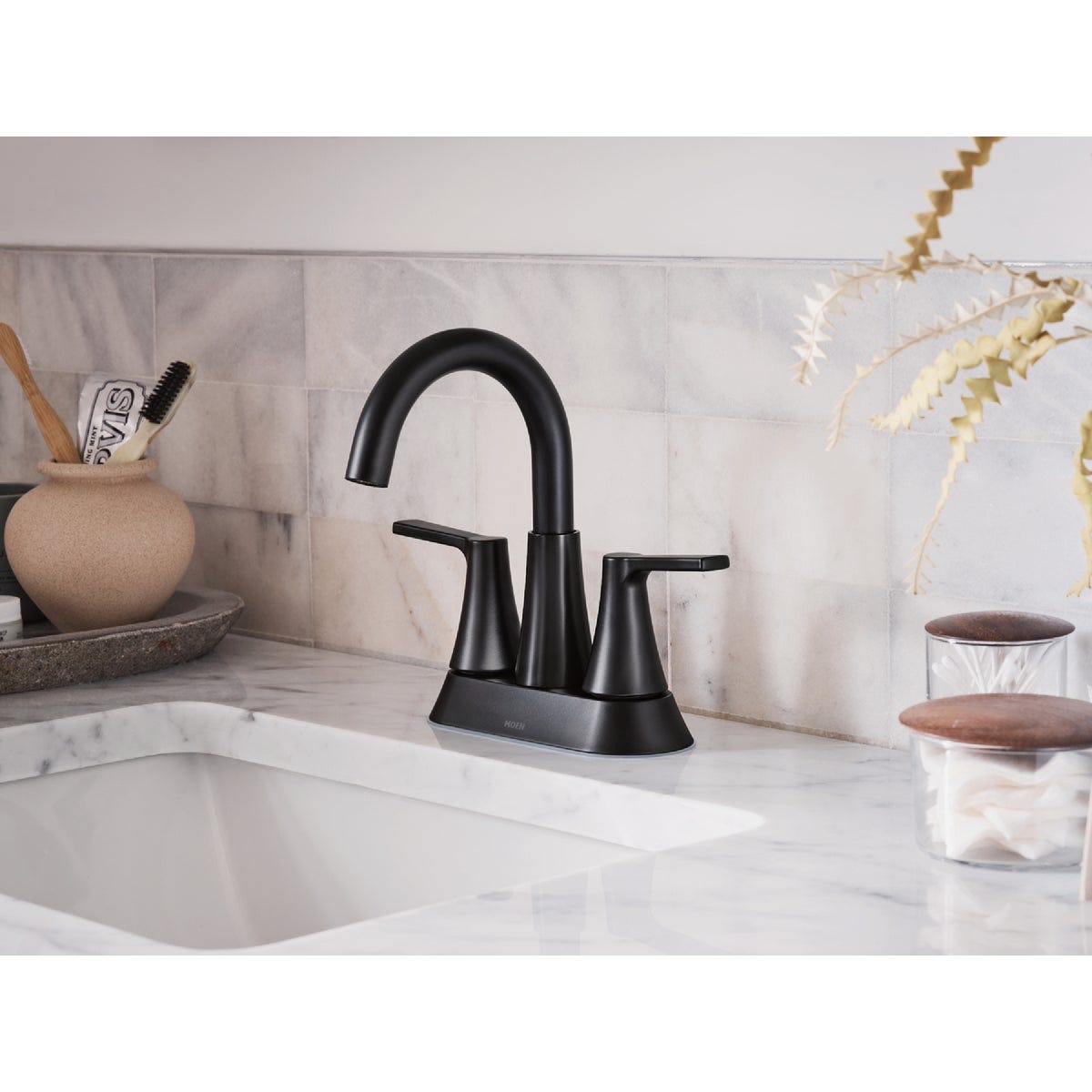 Moen Mikah 2-Handle High Arc Bathroom Faucet, Matte Black - photo 2 Moen Mikah 2-Handle High Arc Bathroom Faucet, Matte Black - photo 2