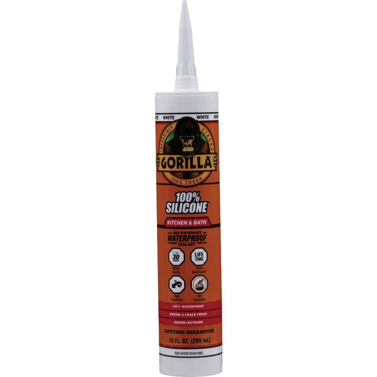 Gorilla 10 Oz. Kitchen & Bath Silicone Sealant Cartridge, White