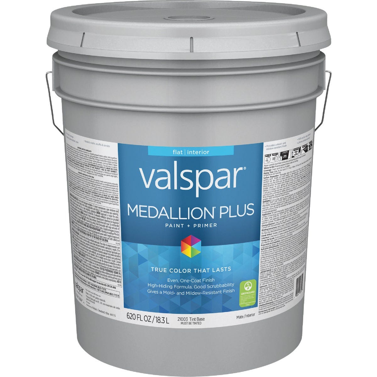 Valspar Medallion Plus Premium Paint & Primer Flat Interior Paint, Tint Base, 5 Gal.