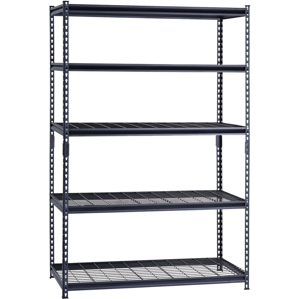 Muscle Rack 48 In. W x 24 In. D x 72 In. H 5-Tier Black Shelving Unit with Wire Shelf