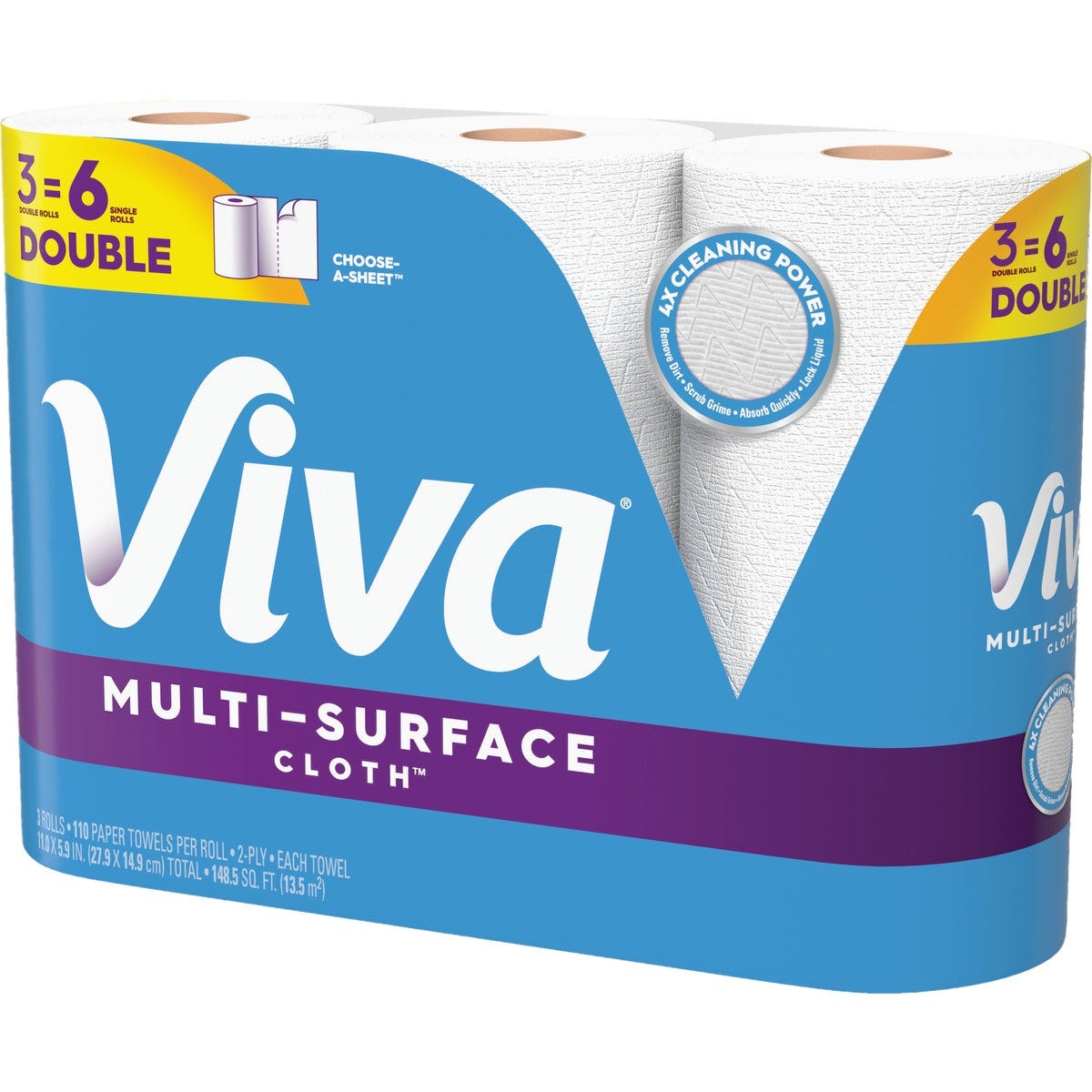 Viva Multi-Surface Cloth Choose-A-Sheet Paper Towels (3 Double Rolls) - photo 3 Viva Multi-Surface Cloth Choose-A-Sheet Paper Towels (3 Double Rolls) - photo 3