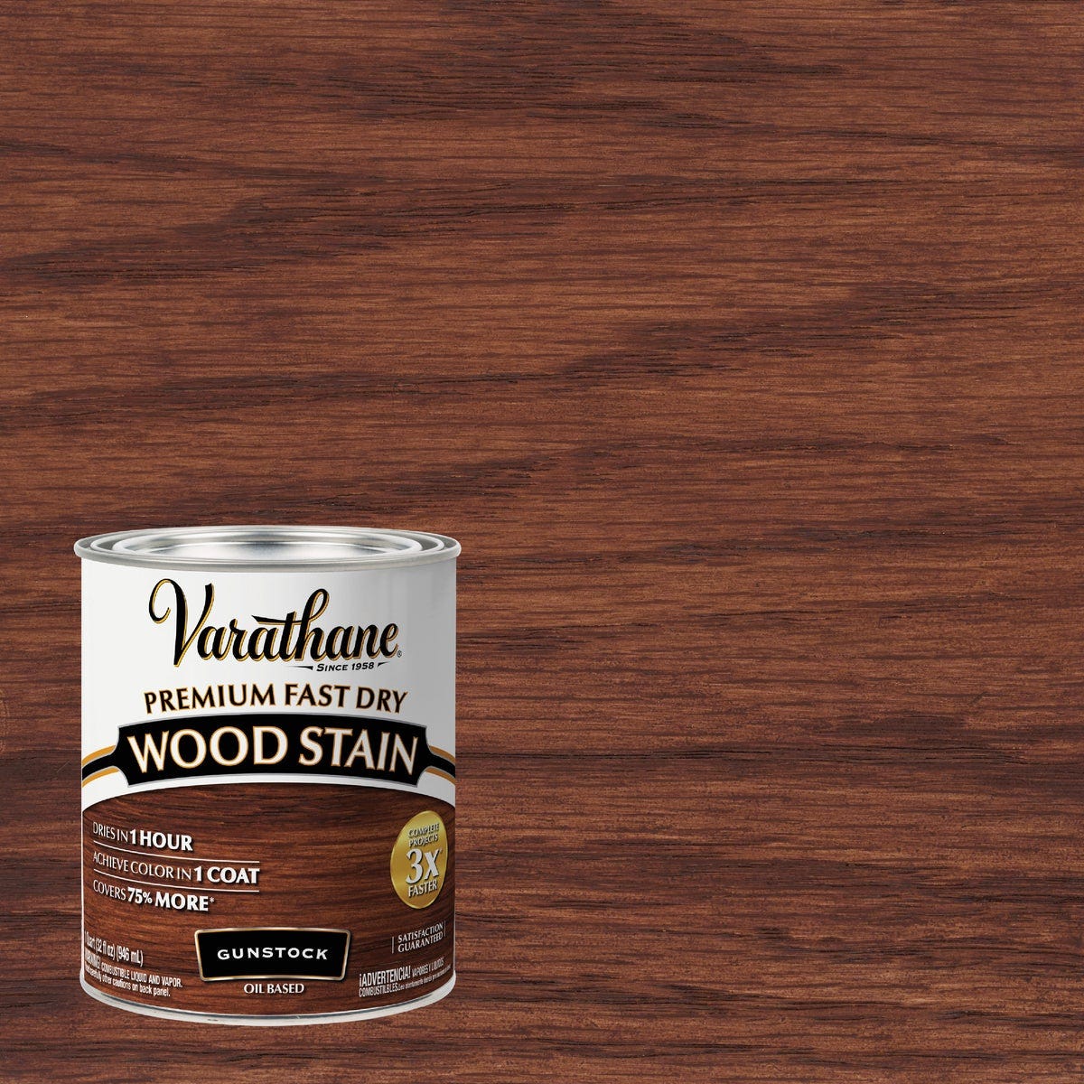 Varathane Fast Dry Gunstock Urethane Modified Alkyd Interior Wood Stain, 1 Qt. Varathane Fast Dry Gunstock Urethane Modified Alkyd Interior Wood Stain, 1 Qt.