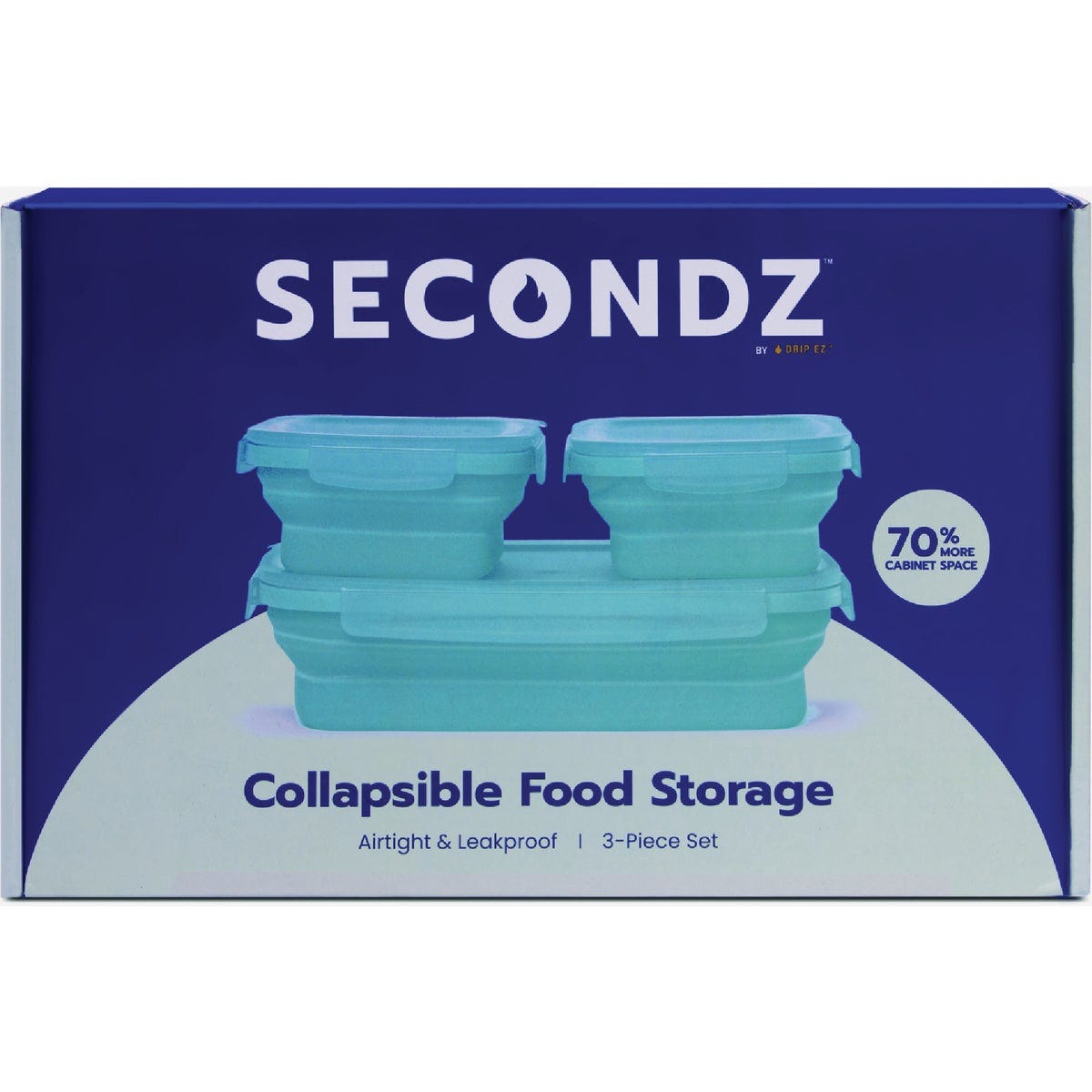 Drip EZ Secondz Blue Collapsible Food Storage Container Set (3-Piece)- - photo 2 Drip EZ Secondz Blue Collapsible Food Storage Container Set (3-Piece)- - photo 2