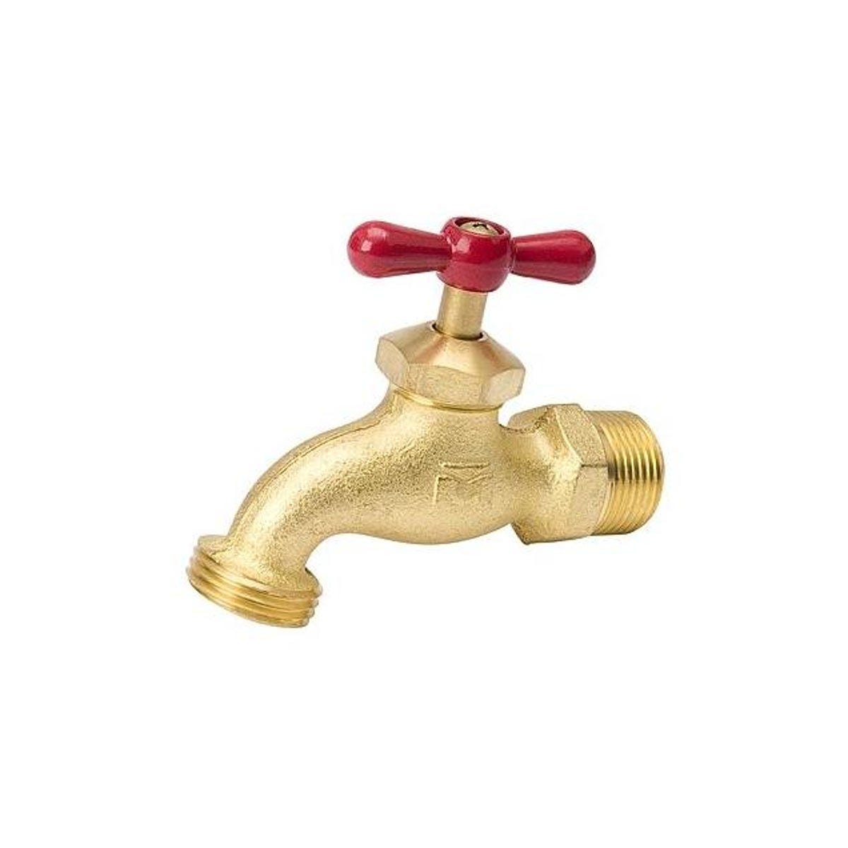 ProLine 1/2 In. MP x 1/2 In. Solder x 3/4 In. Hose Heavy-Duty Brass Hose Bibb