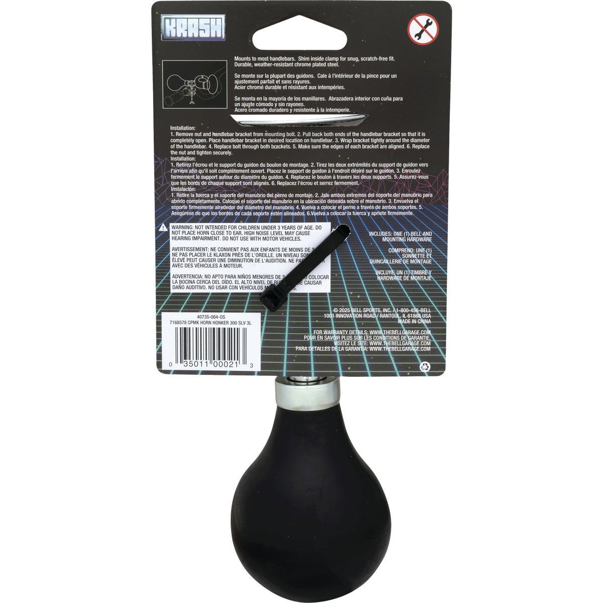 Bell Sports Chrome-Plated Steel Bugle Bicycle Horn - photo 2