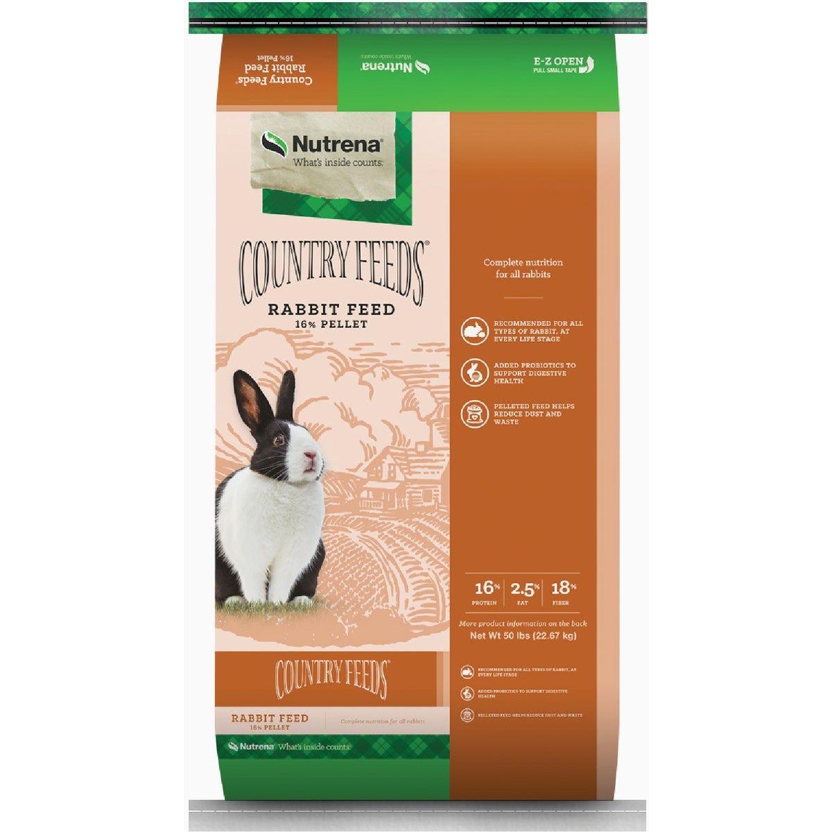 Nutrena Country Feeds Pellet Rabbit Feed, 50 Lb.