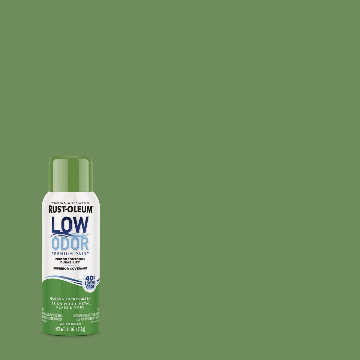 Rust-Oleum Low Odor Water-Based 11 Oz. Gloss Spray Paint, Lucky Green Rust-Oleum Low Odor Water-Based 11 Oz. Gloss Spray Paint, Lucky Green