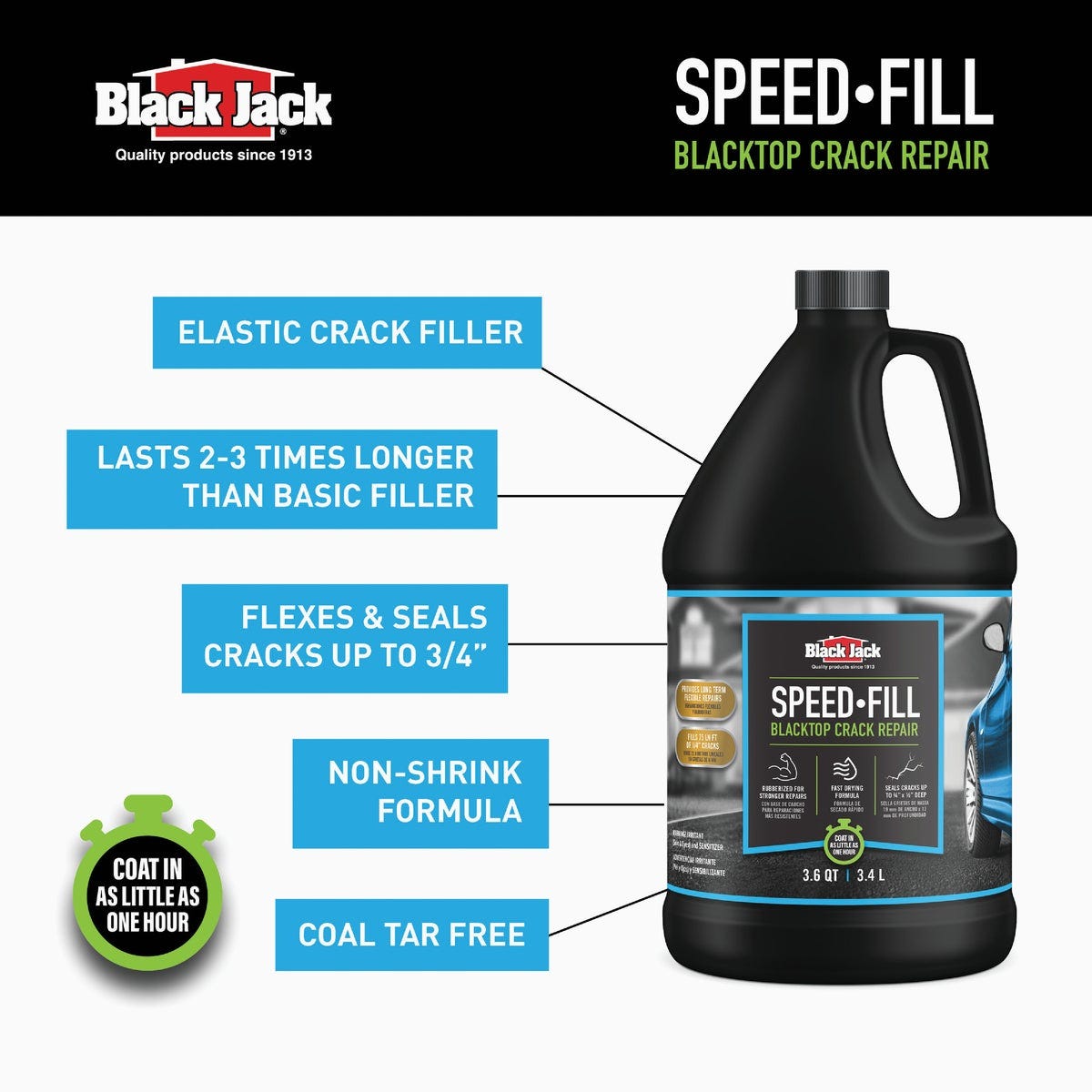Black Jack Speed-Fill 1 Gal. Elastic Crack Filler - photo 2 Black Jack Speed-Fill 1 Gal. Elastic Crack Filler - photo 2