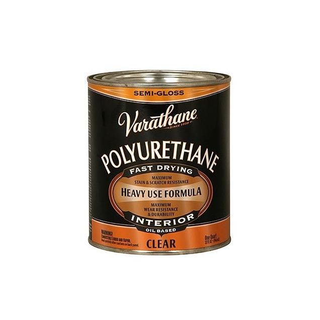 Varathane Interior Polyurethane Wood Finish, Oil-Based, Clear Semi-Gloss, 1 Qt. Varathane Interior Polyurethane Wood Finish, Oil-Based, Clear Semi-Gloss, 1 Qt.