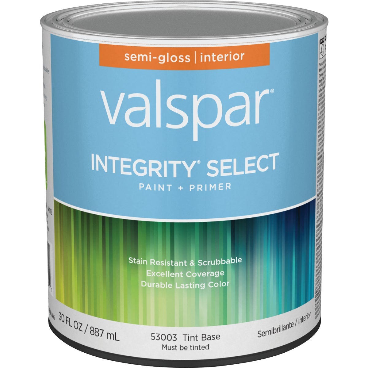 Valspar Integrity Select Paint & Primer Semi-Gloss Interior Paint, Tint Base, 1 Qt. Valspar Integrity Select Paint & Primer Semi-Gloss Interior Paint, Tint Base, 1 Qt.