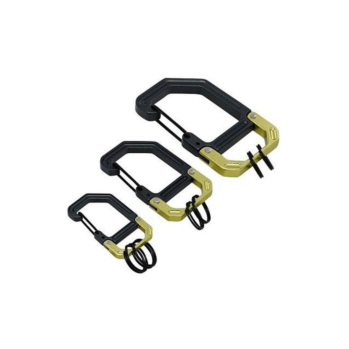 Hillman Apex Black/Green Aluminum Carabiner & Key Rings (3-Pack)