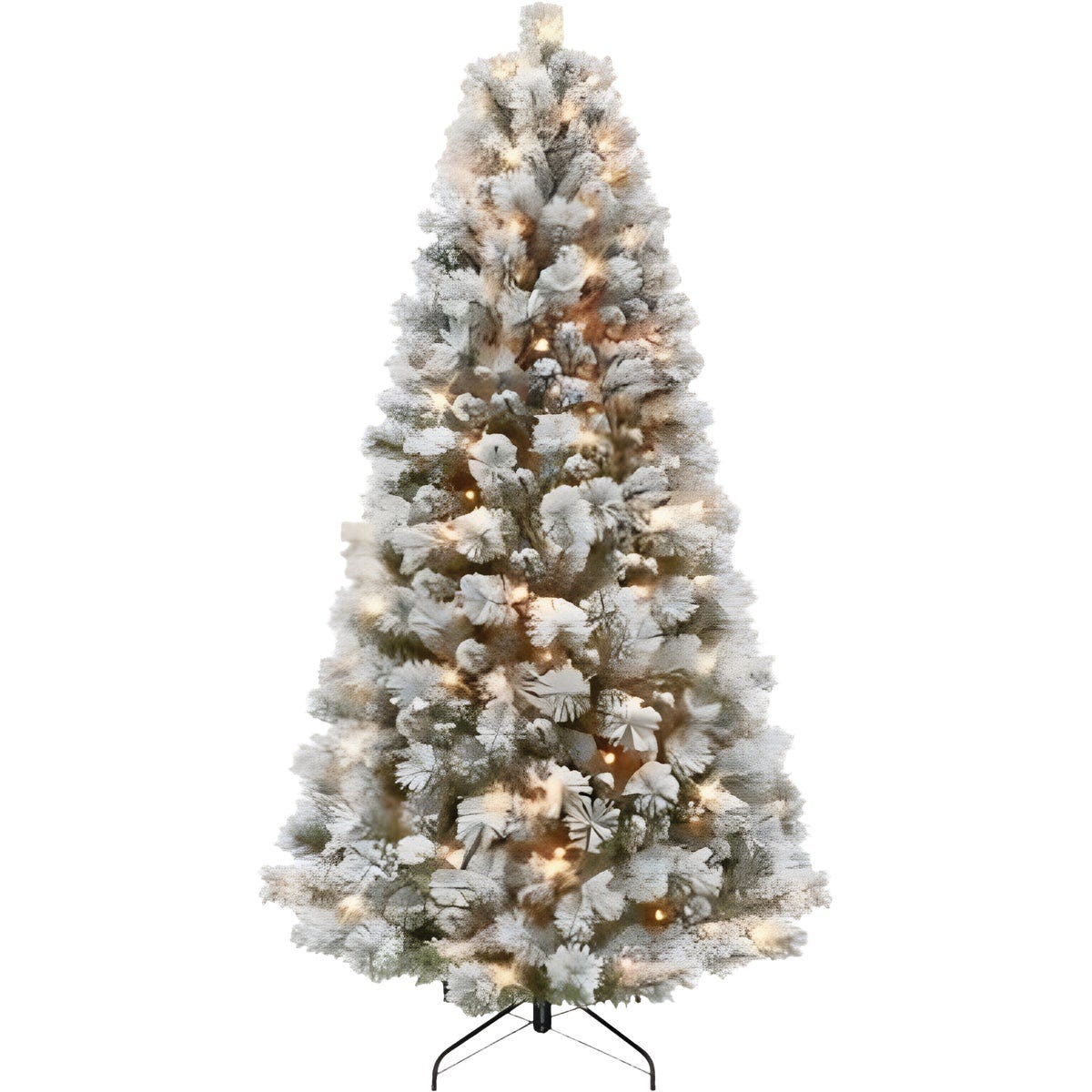 Puleo 6 Ft. Cashmere 250-Bulb Dual Color LED Prelit Flocked Christmas Tree Puleo 6 Ft. Cashmere 250-Bulb Dual Color LED Prelit Flocked Christmas Tree