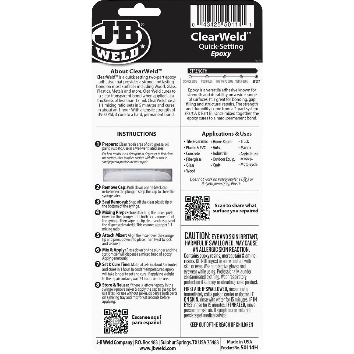 J-B Weld 0.47 Oz. ClearWeld Epoxy - photo 2 J-B Weld 0.47 Oz. ClearWeld Epoxy - photo 2