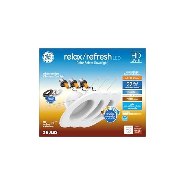 GE 3-Pack 700 Lumens Soft White Relax/Refresh LED Recessed Downlights