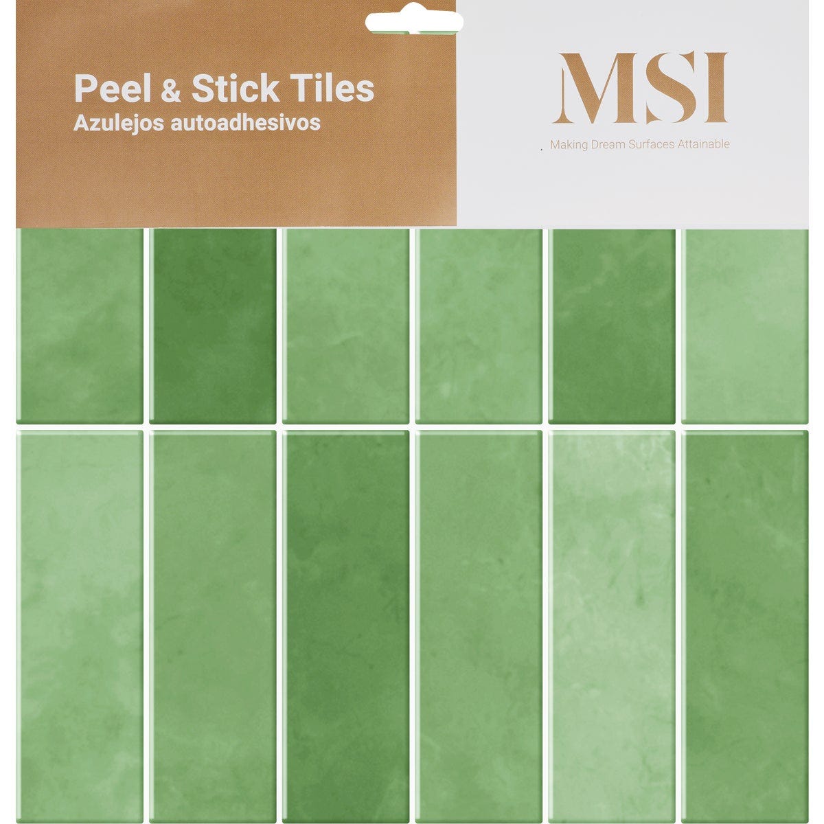 MSI 10 In. x 10 In. Gel Peel and Stick Wall Tile, Deep Emerald Stax - photo 2 MSI 10 In. x 10 In. Gel Peel and Stick Wall Tile, Deep Emerald Stax - photo 2