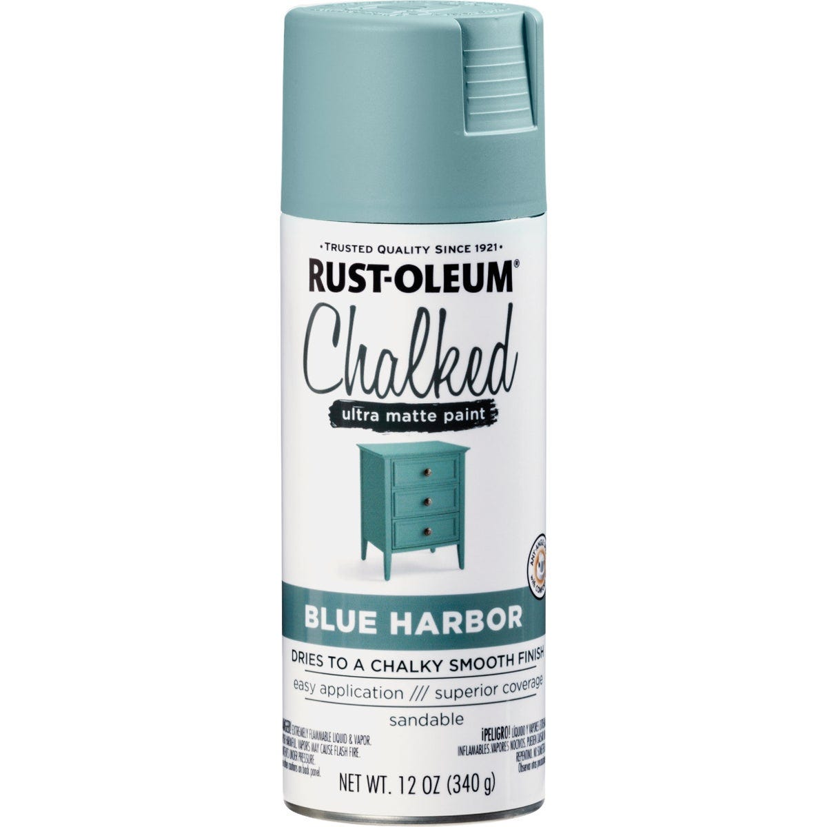 Rust-Oleum Chalked 12 Oz. Ultra Matte Spray Paint, Blue Harbor - photo 2 Rust-Oleum Chalked 12 Oz. Ultra Matte Spray Paint, Blue Harbor - photo 2