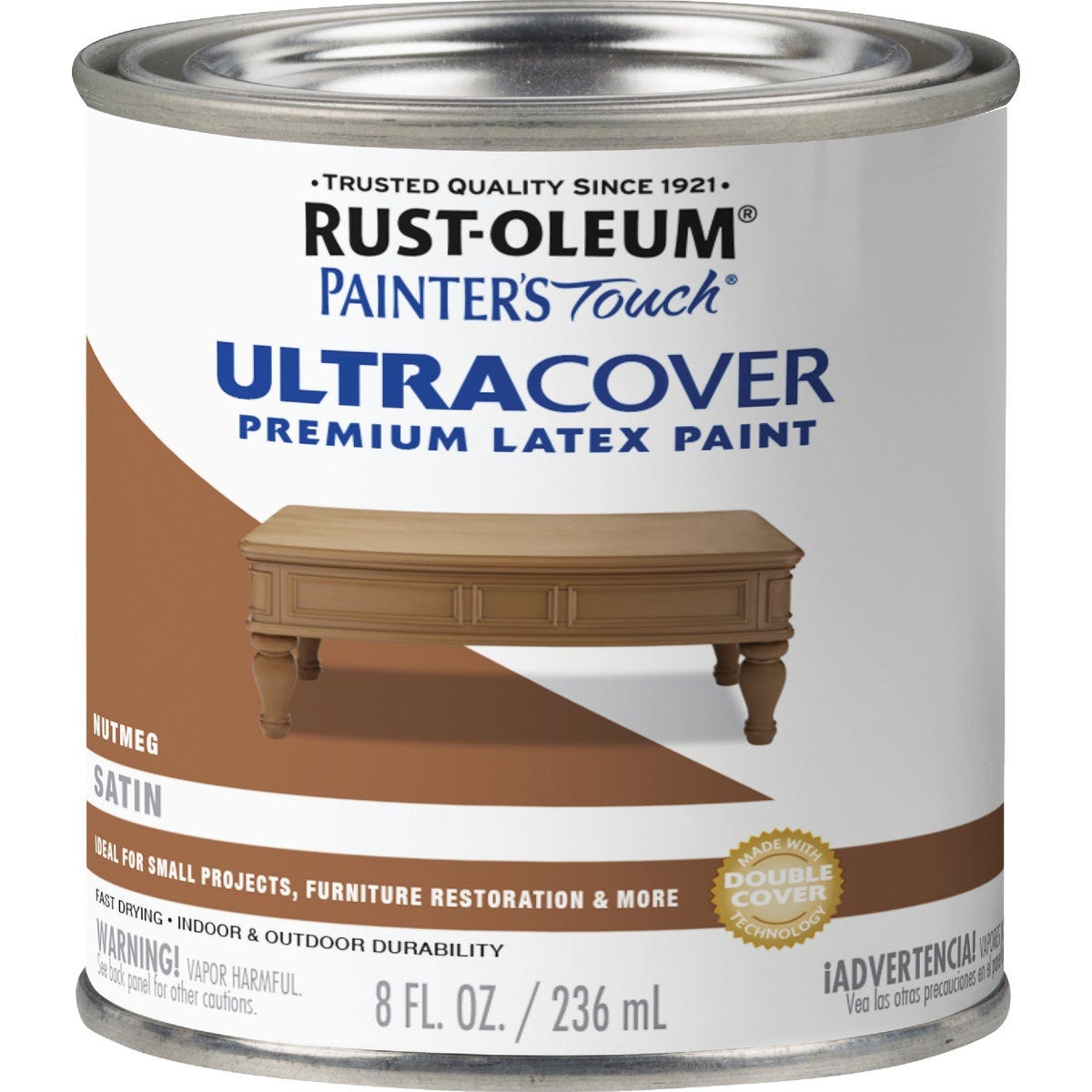 Rust-Oleum Painter's Touch 2X Ultra Cover Premium Latex Paint, Satin Nutmeg, 1/2 Pt. - photo 2