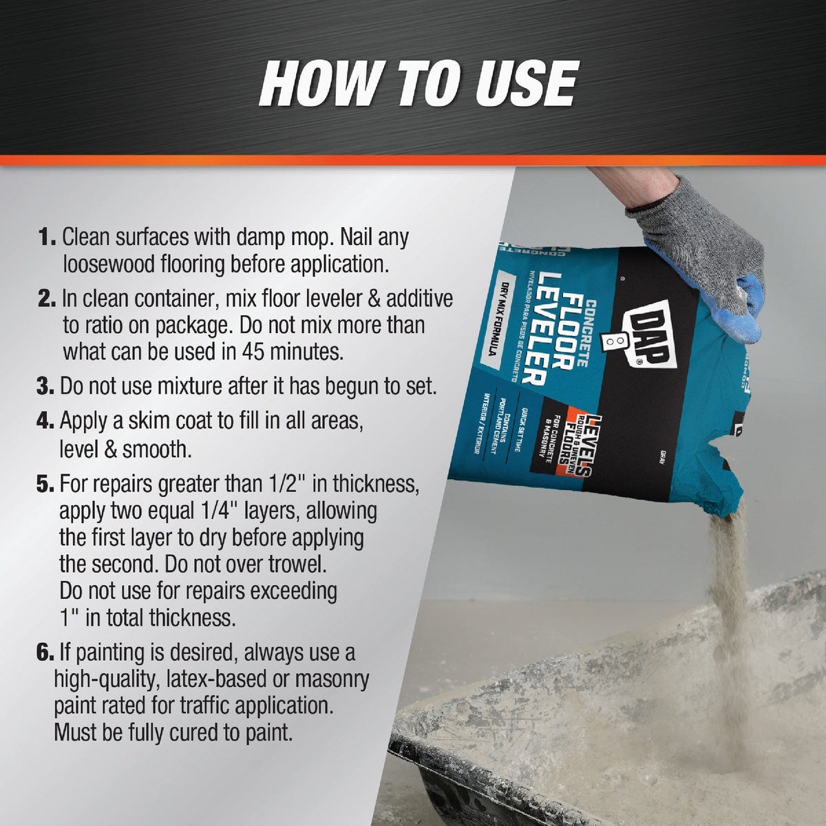 DAP 5 Lb. Concrete Floor Leveler, Gray - photo 3