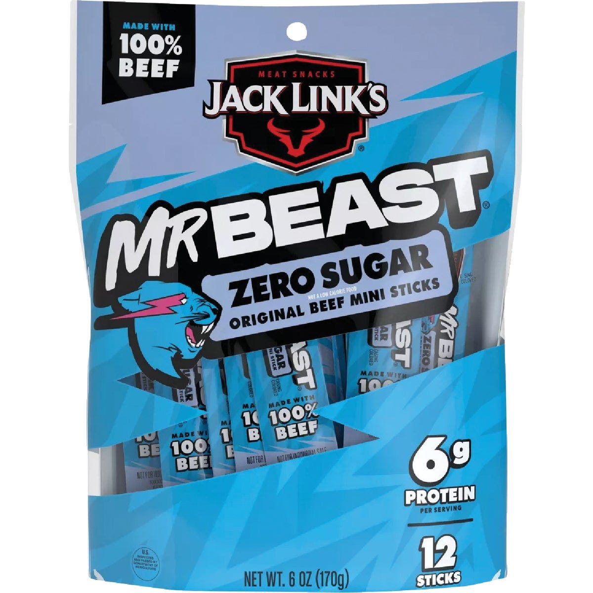 Jack Link's 6 Oz. Zero Sugar Beef Sticks (12-Pack) Jack Link's 6 Oz. Zero Sugar Beef Sticks (12-Pack)