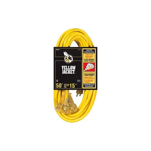 Southwire 50 Ft. 12 Ga. 15A Power Block Triple-Outlet Extension Cord Southwire 50 Ft. 12 Ga. 15A Power Block Triple-Outlet Extension Cord