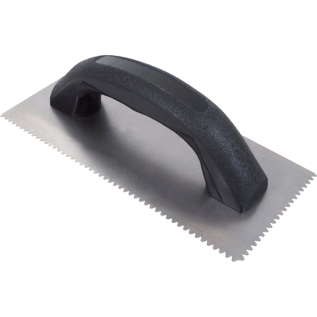Roberts 9 In. x 1/8 In. x 1/16 In. Steel Economy Flat Top V-Notched Trowel Roberts 9 In. x 1/8 In. x 1/16 In. Steel Economy Flat Top V-Notched Trowel