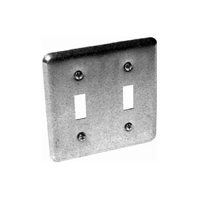 Raco 2-Gang Steel Toggle Switch Wall Plate, Gray Raco 2-Gang Steel Toggle Switch Wall Plate, Gray