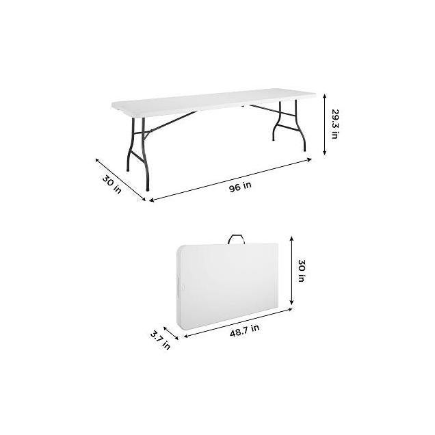 COSCO 8 Ft. White Resin Top Fold-in-Half Table - photo 3 COSCO 8 Ft. White Resin Top Fold-in-Half Table - photo 3