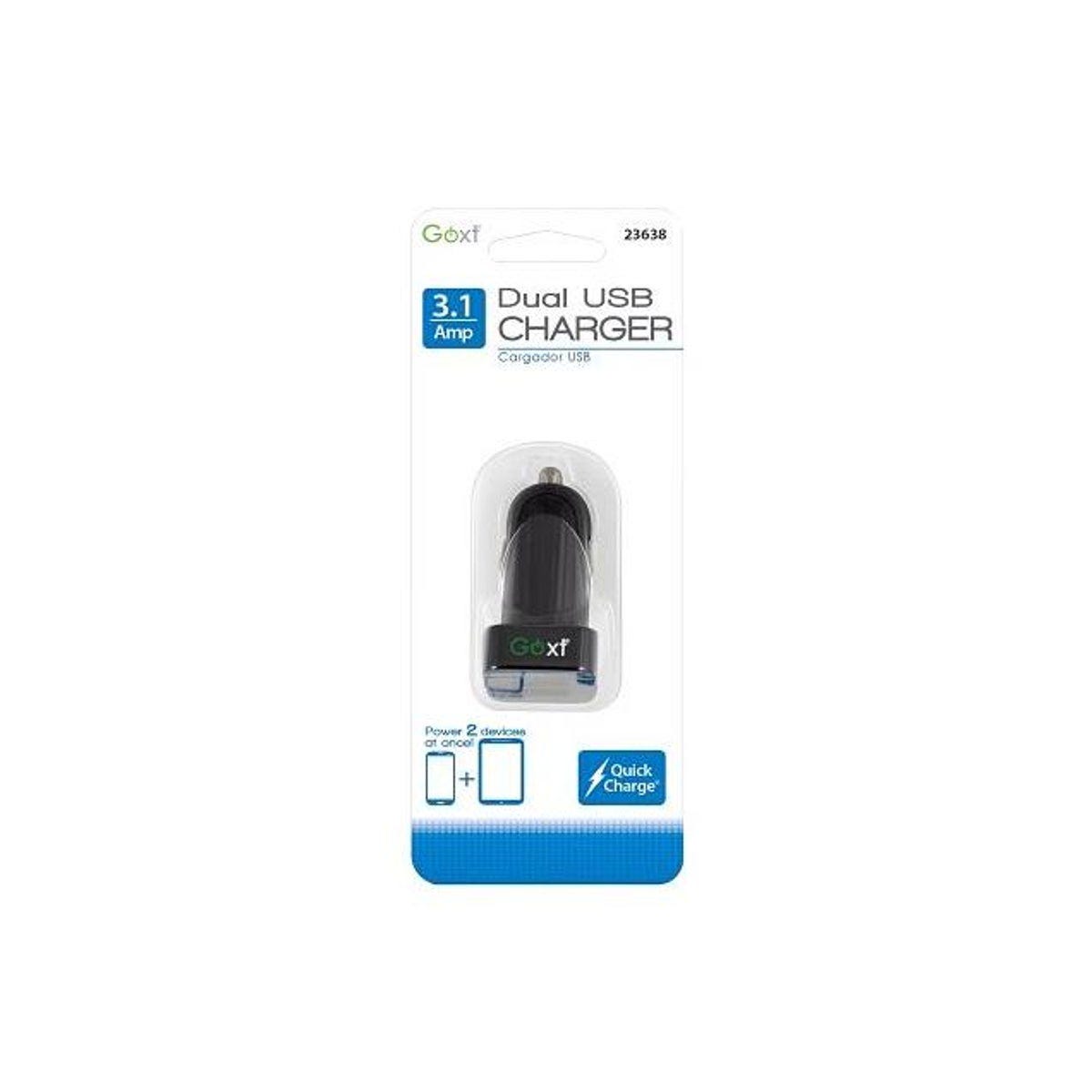GoXT Black 12V 3.1A Dual USB Charger GoXT Black 12V 3.1A Dual USB Charger