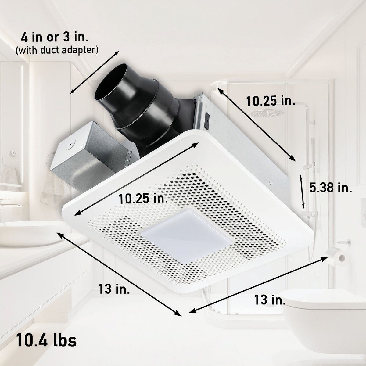 Panasonic Whisper Remodel 80/110 CFM 0.3/0.8 Sones 120V Auto Bath Exhaust Fan with LED Light - photo 6 Panasonic Whisper Remodel 80/110 CFM 0.3/0.8 Sones 120V Auto Bath Exhaust Fan with LED Light - photo 6