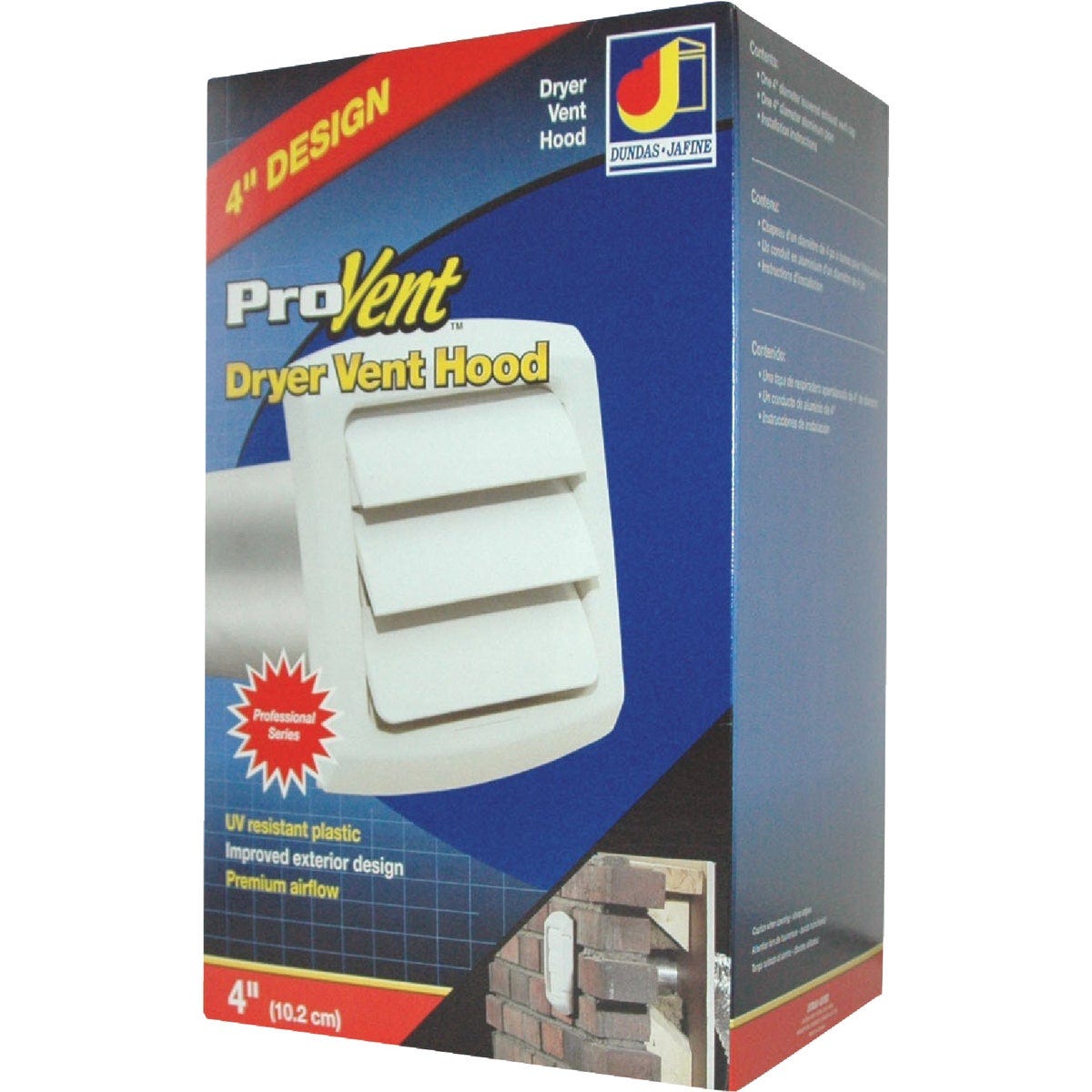 Dundas Jafine ProVent 4 In. White Louvered Dryer Vent Hood - photo 2
