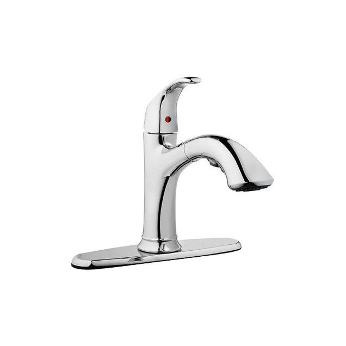 HomePointe 1-Loop Handle Chrome Kitchen Faucet with Pull-Out Spray