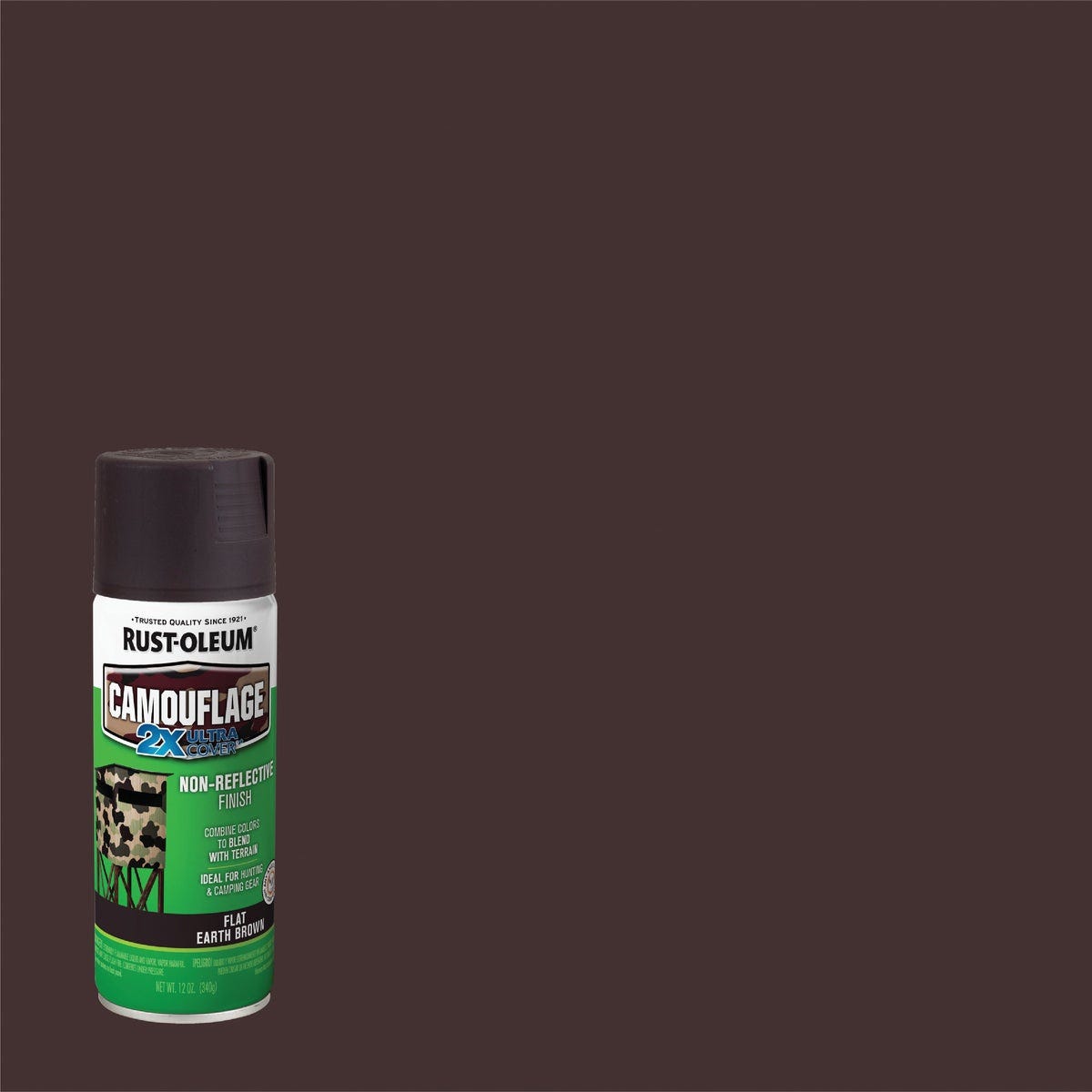 Rust-Oleum Camouflage 2X Ultra Cover 12 Oz. Flat Spray Paint, Earth Brown