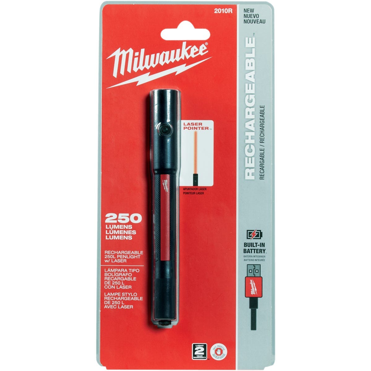 Milwaukee 250 Lm. LED Rechargeable Penlight with Laser - photo 2
