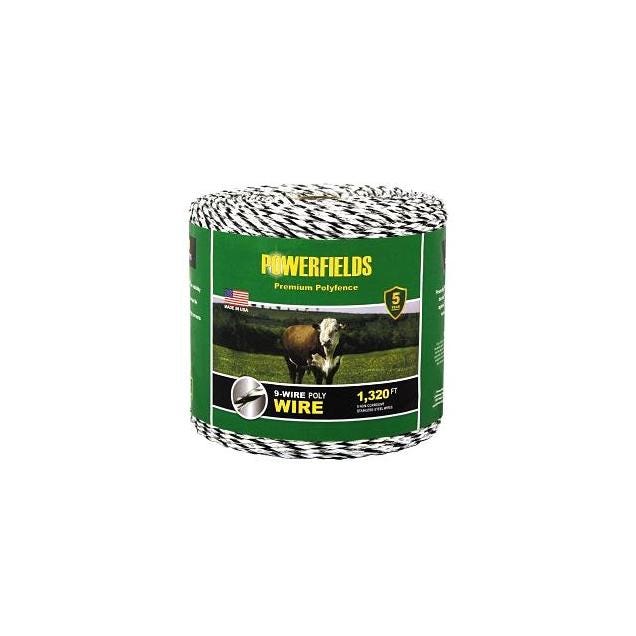 Powerfields 9 Strand Poly Wire, Hi-Viz Black/White, 1,320 Ft. Powerfields 9 Strand Poly Wire, Hi-Viz Black/White, 1,320 Ft.