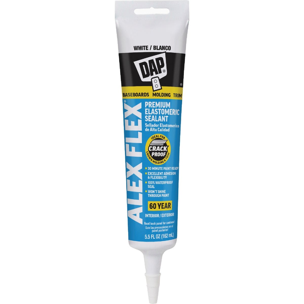 Dap Alex Flex 5.5 Oz. Premium Molding & Trim Acrylic Latex Siliconized Sealant, White Dap Alex Flex 5.5 Oz. Premium Molding & Trim Acrylic Latex Siliconized Sealant, White