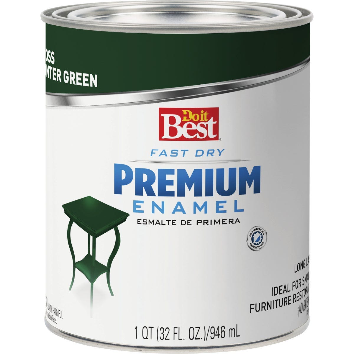Do it Best Fast Dry Acrylic Latex Gloss Premium Enamel, Hunter Green, 1 Qt.