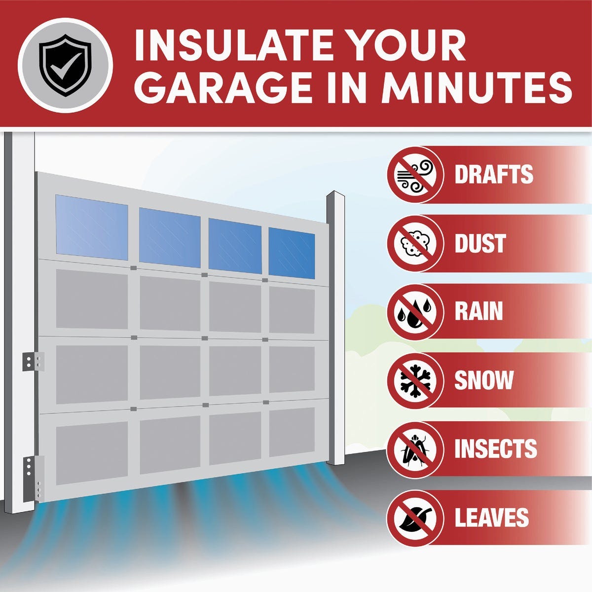 Frost King 2-1/4 In. x 9 Ft. Black Rubber Weatherstrip Garage Door Seal - photo 3