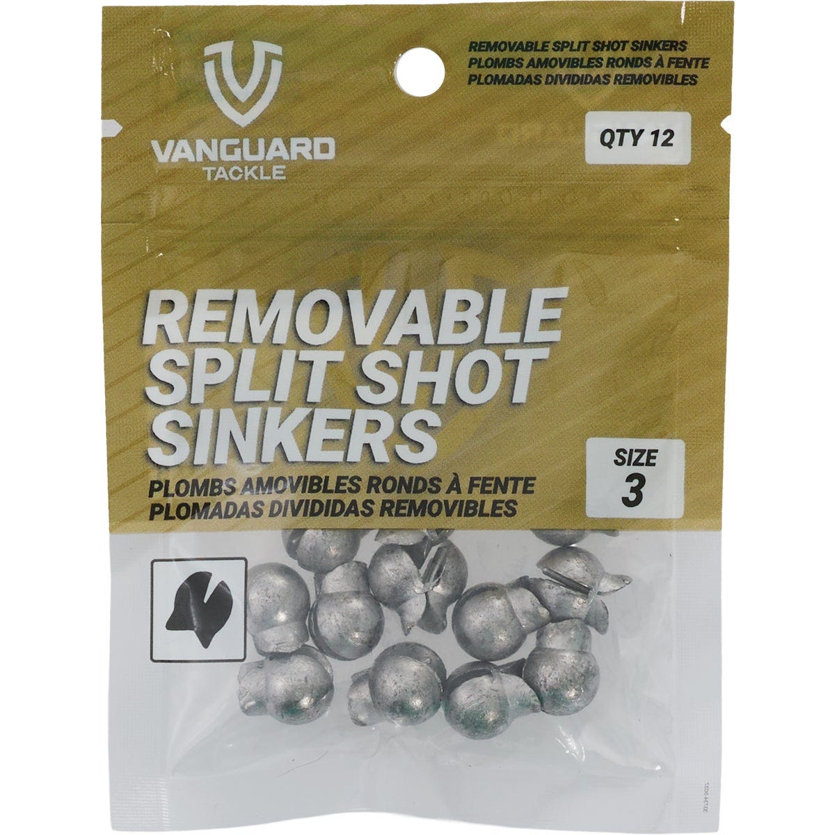 Vanguard Size 3 Removable Split Shot Sinker (12-Pack) - photo 2