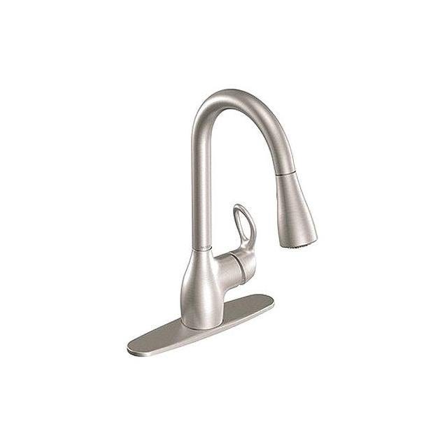 Moen Stainless Steel Kitchen Faucet With Pull-Down Spray Moen Stainless Steel Kitchen Faucet With Pull-Down Spray