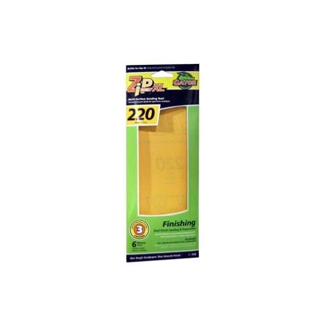 Gator Grit 220 Grit Zip XL Hand Sander Refill Sheets (6-Pack)