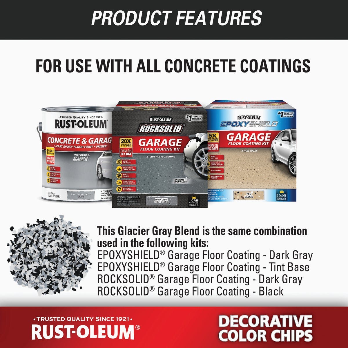 Rust-Oleum Color Chip Concrete Coating, 1 Lb., Glacier Gray - photo 7
