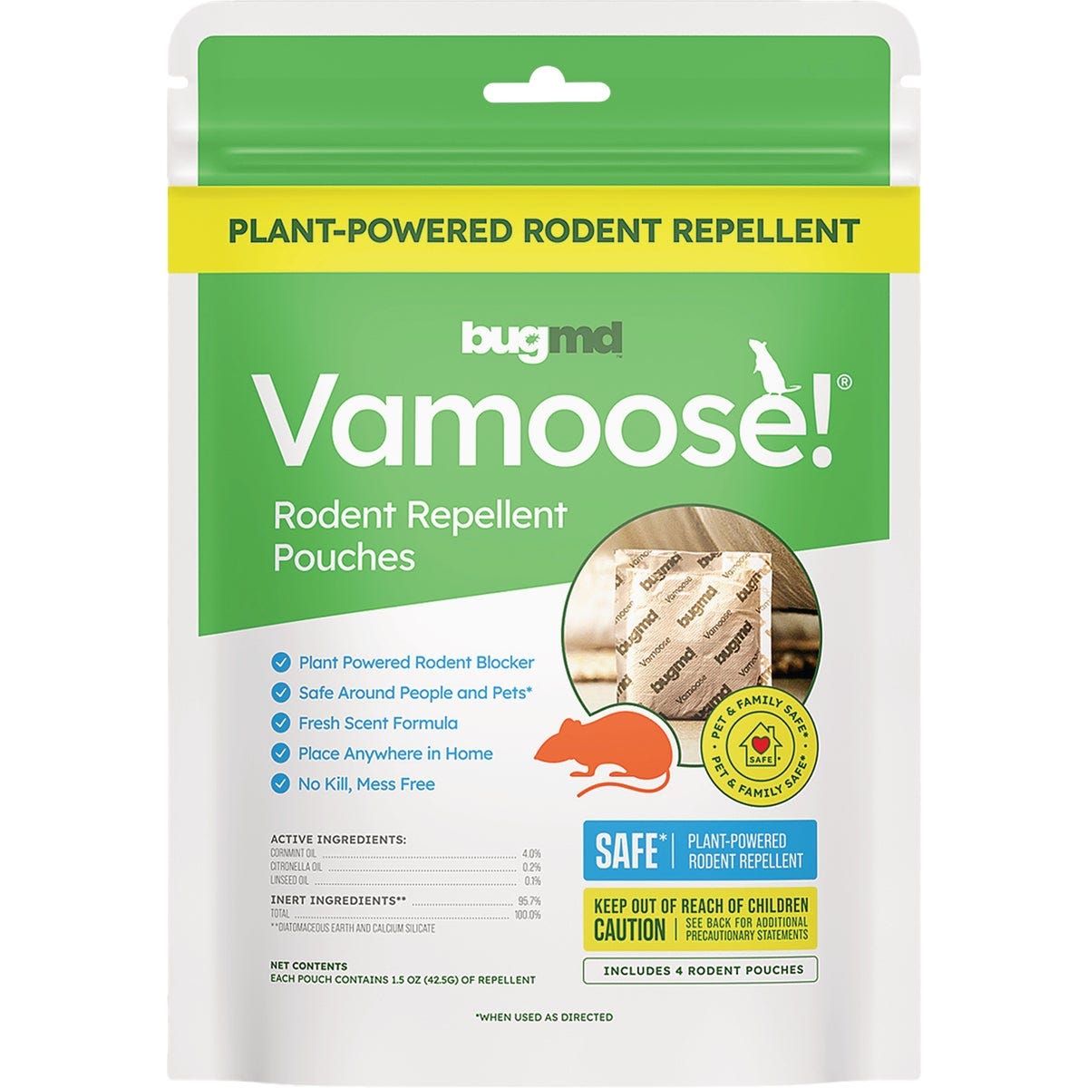 BugMD 1-1/2 Oz. Vamoose! Rodent Repellent Pouches (4-Pack) BugMD 1-1/2 Oz. Vamoose! Rodent Repellent Pouches (4-Pack)