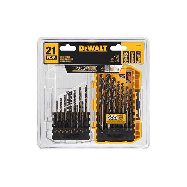 DeWalt Black Oxide HSS Twist Drill Bit Set (21-Piece)