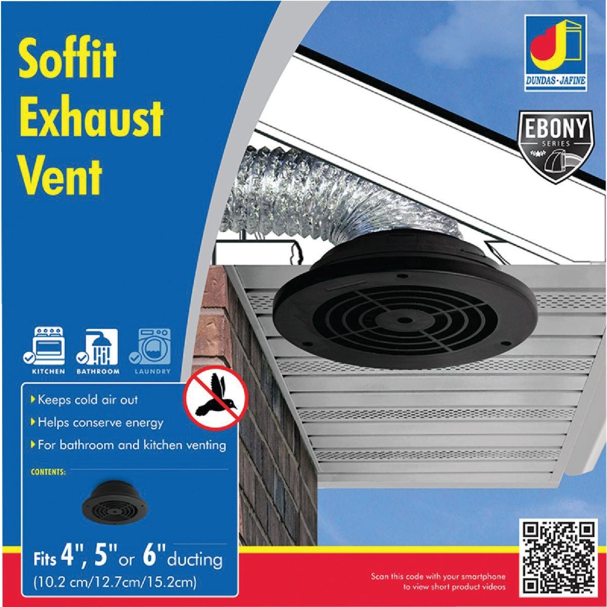 Dundas Jafine Adjustable Black Soffit Exhaust Vent