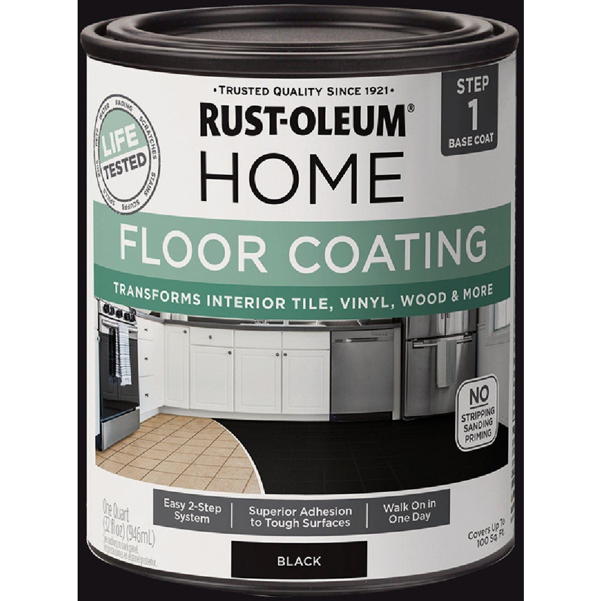 Rust-Oleum Home Floor Coating, Matte Black, Quart